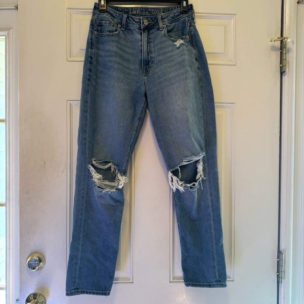 American Eagle Distressed Mom Jeans